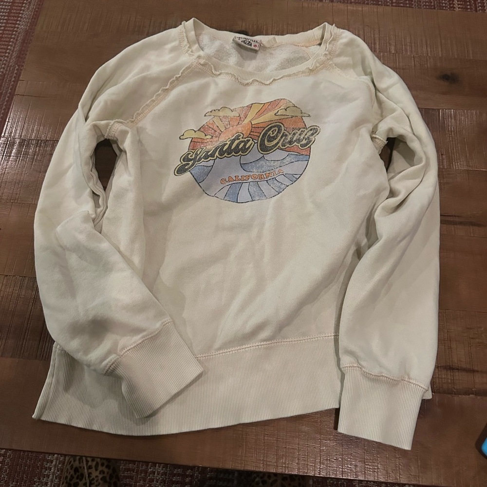 Santa Cruz Skateboards Cream Graphic Crewneck Sweatshirt